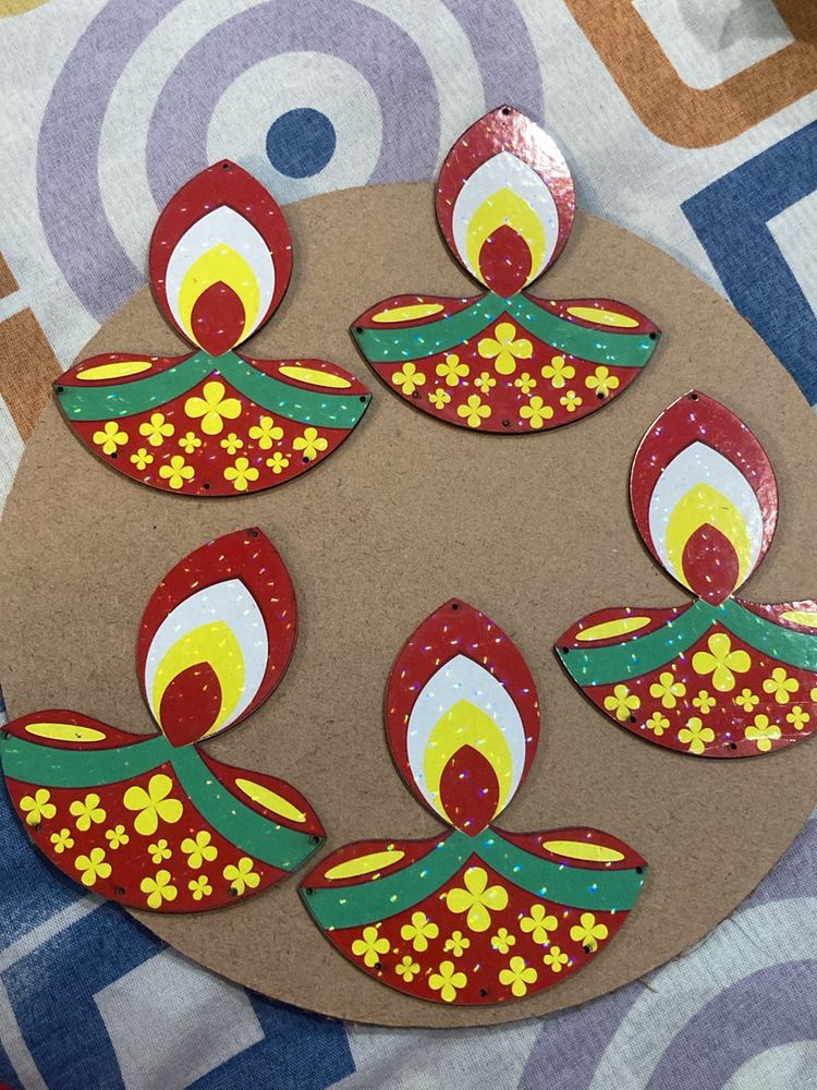 Diya Cutout For Diwali Decor (pack Of 5 )