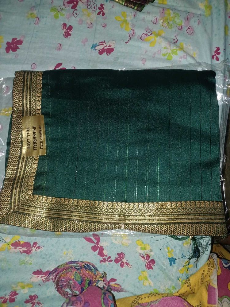 Dark GREEN Gorgett SAREE💫❤️