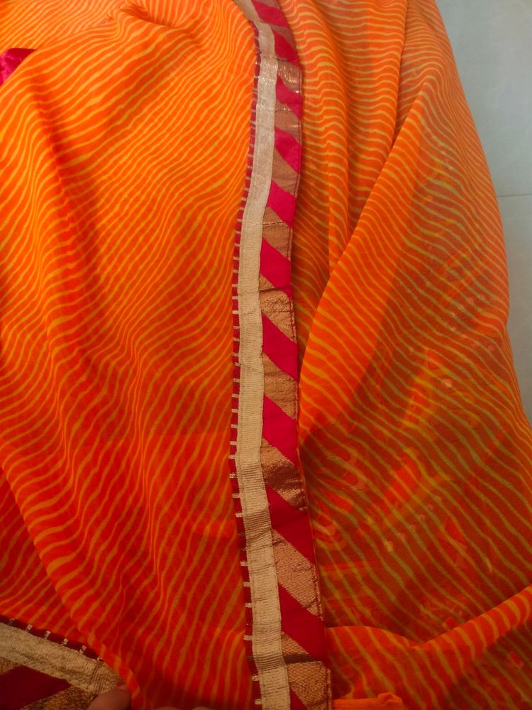 Leheriya Goota Work Saree