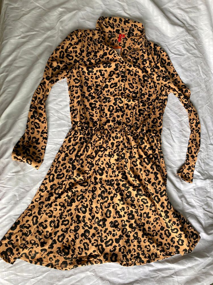 LEOPARD PRINT WITH TAG DRESS