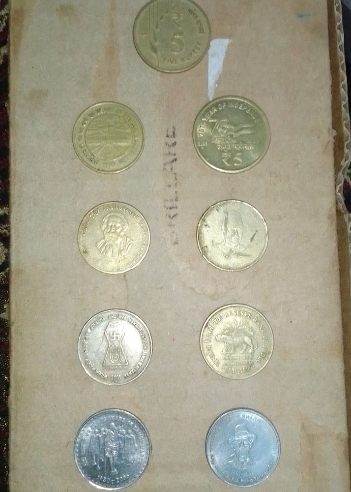 Rs 5 Different Types Of Coin 9 Set