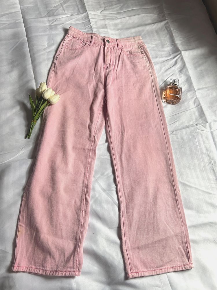 Pink Straight Fit Jeans ( Women)