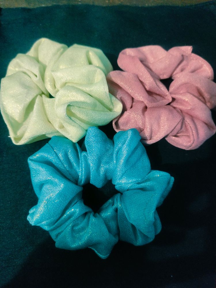 (Pack Of 3) Glitter Scrunchies Brand New