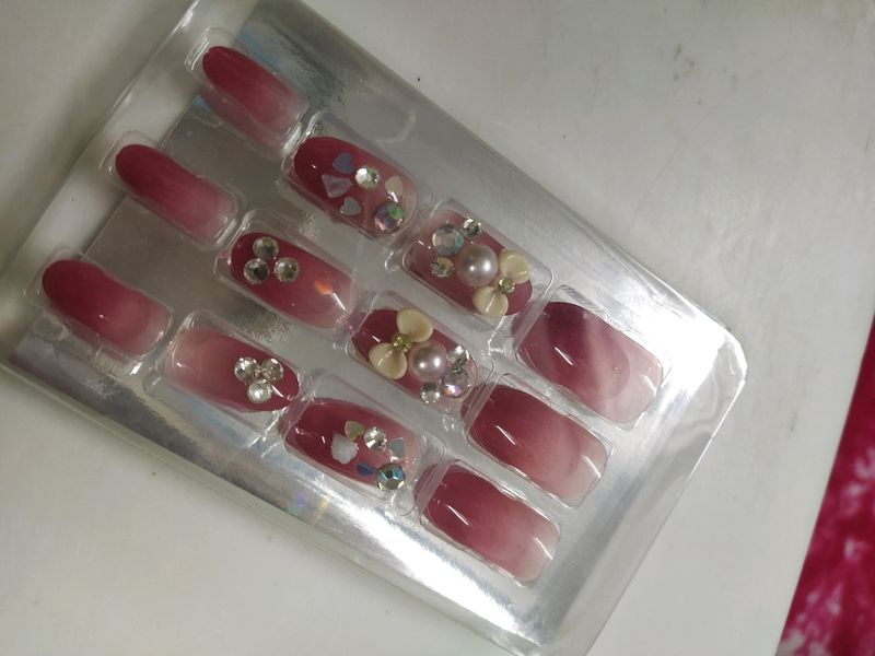 Stick On Nails Set Of 12 With Adhesive