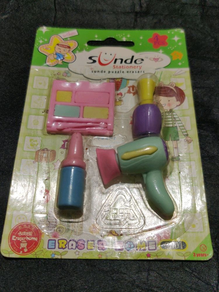 Kids Miniature Toy Eraser Beauty Set