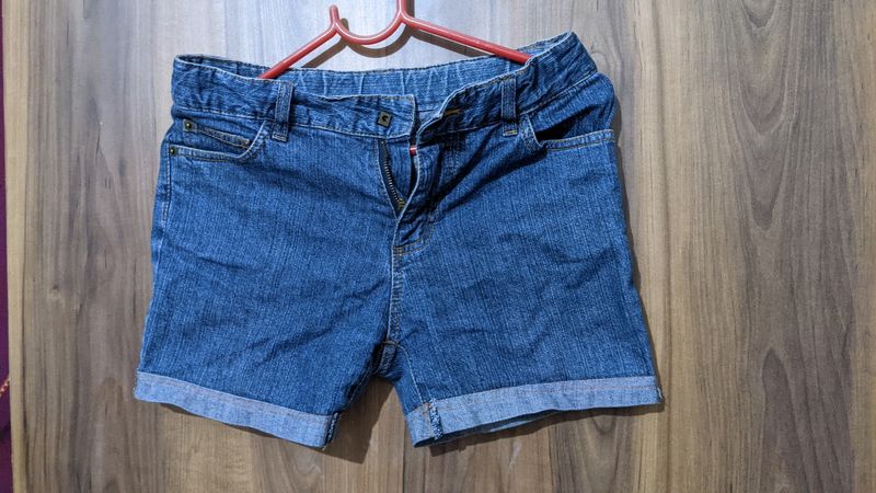 Blue denim shorts