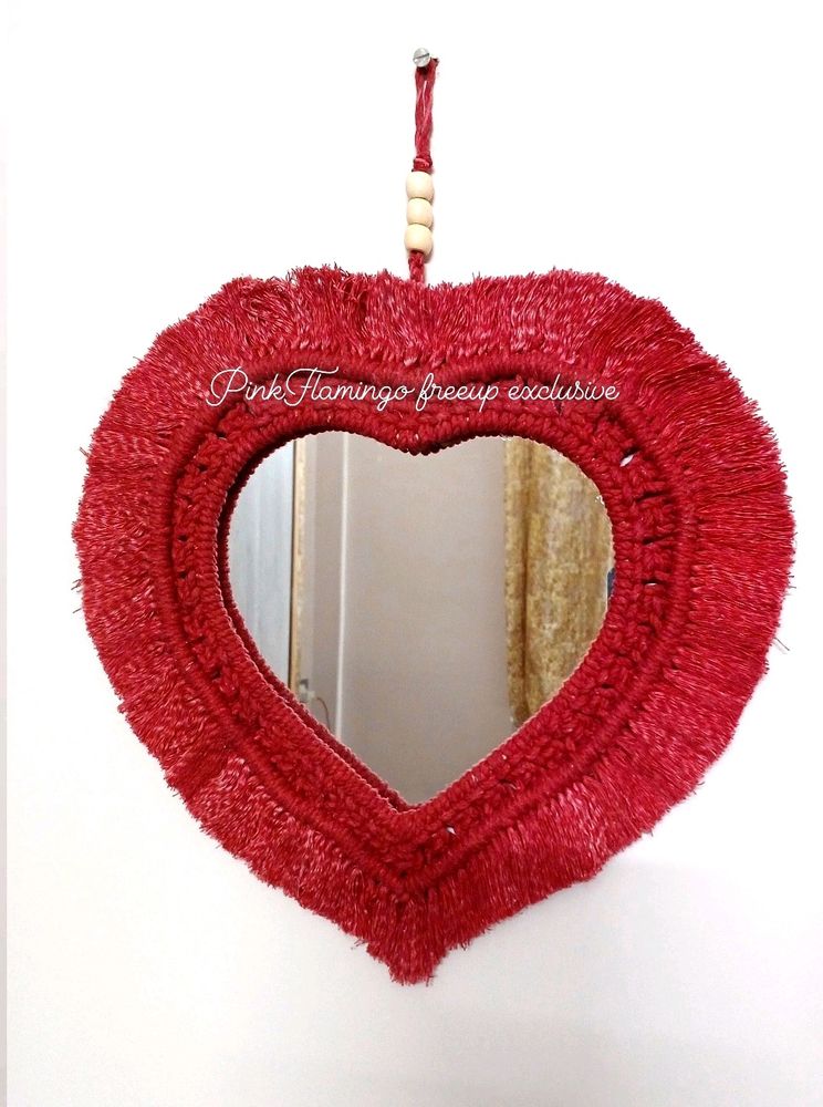 13 Inches Heart Macrame Mirror ❤️