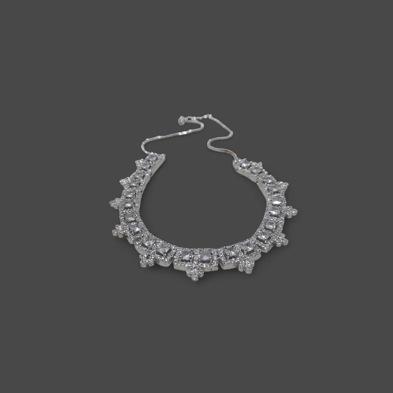 American Diamond Silver Polish Necklace