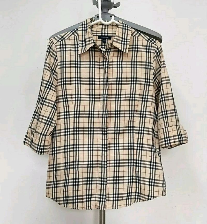 Burberry Plaid Button Down Shirt