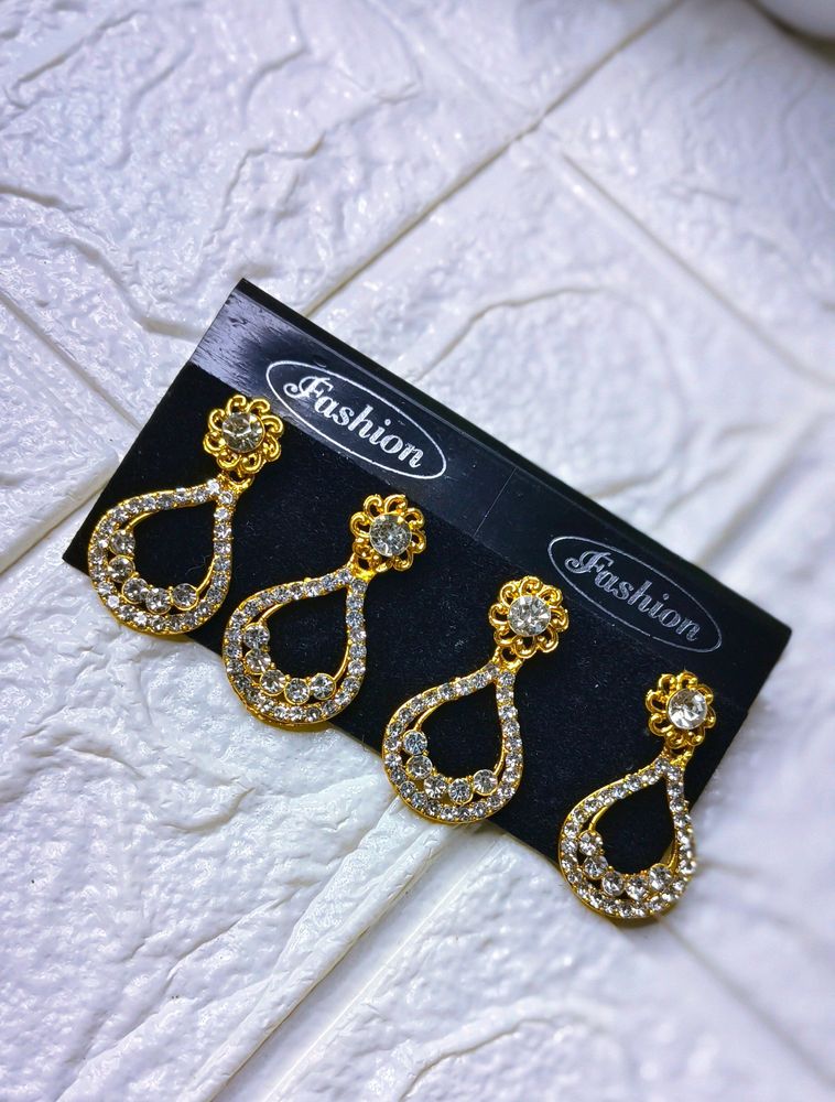 Golden Jhumka Earrings Set