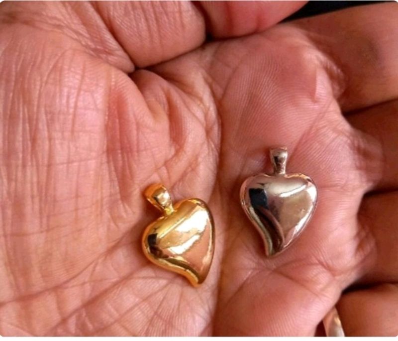 Unique Heart shaped Solid Metal Pendents