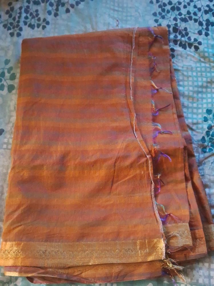 Handloom Cotton Silk Multi Color Zari Border