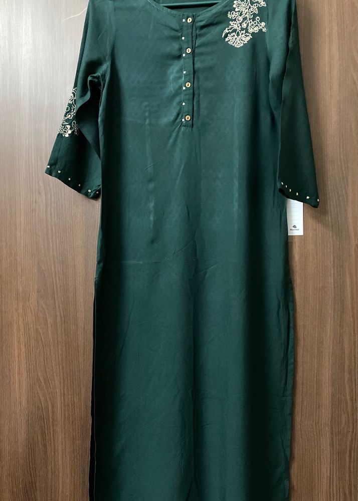 Bottle Green “W” Kurta