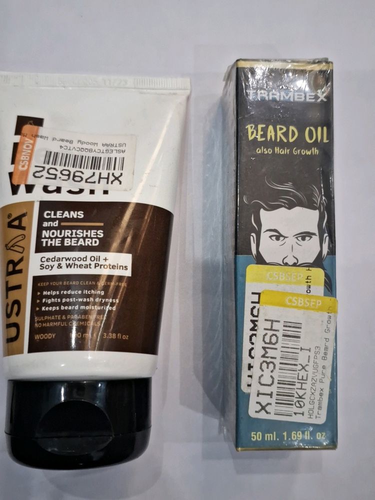 Ustraa Beard Wash100ml / Trambex Bear Oil 50ml