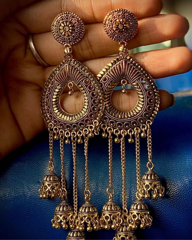 Oxidised Gold Plated Earings