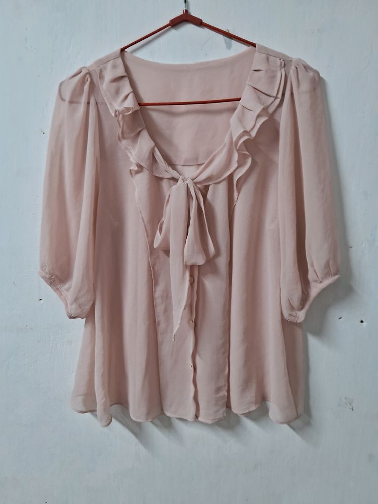 Baby Pink Ribbon Blouse