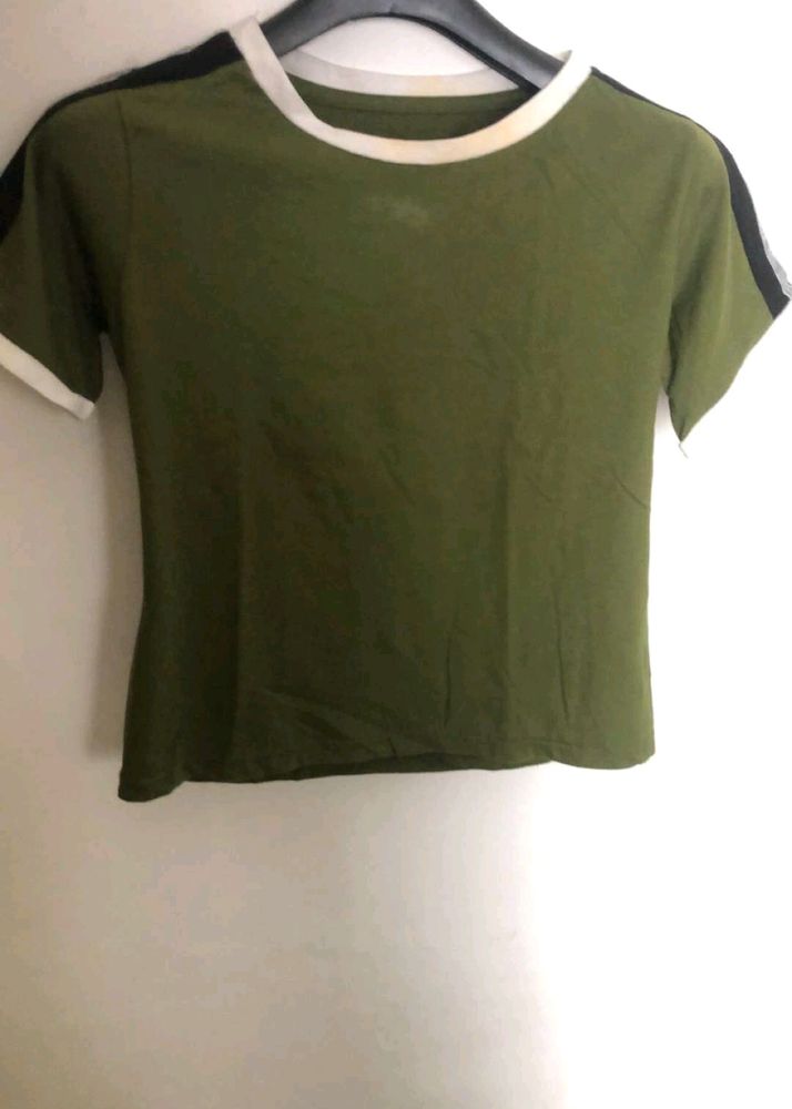 new olive green and pink t-shirt for girls