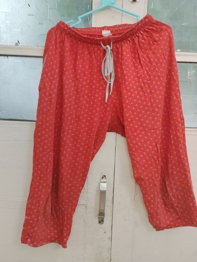 Orange Night Pant With Pockets N Knot