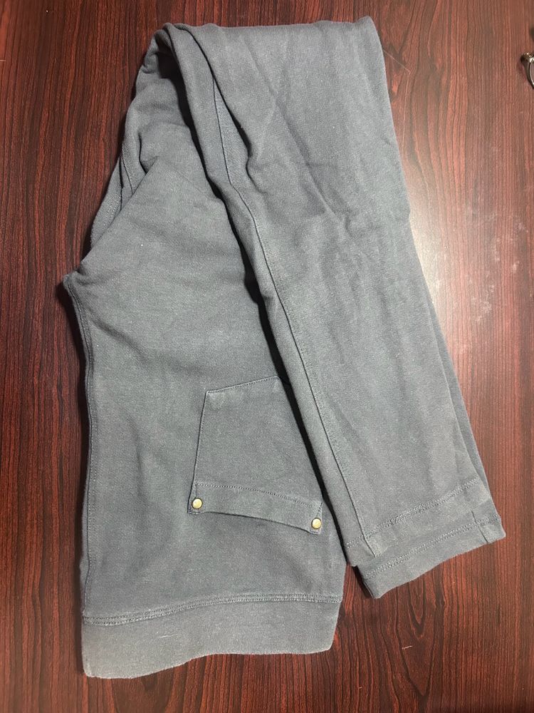 Grey-solid Ankle Length Legging