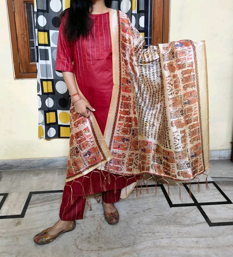 Kalini Red Kurta Set