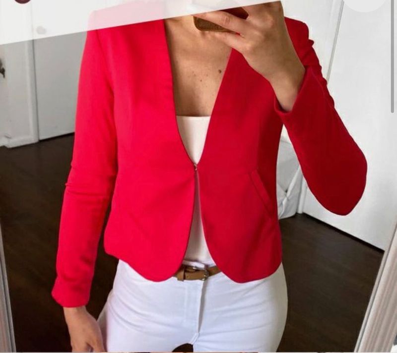 H&m Red Elegant Blazer Jacket Coat