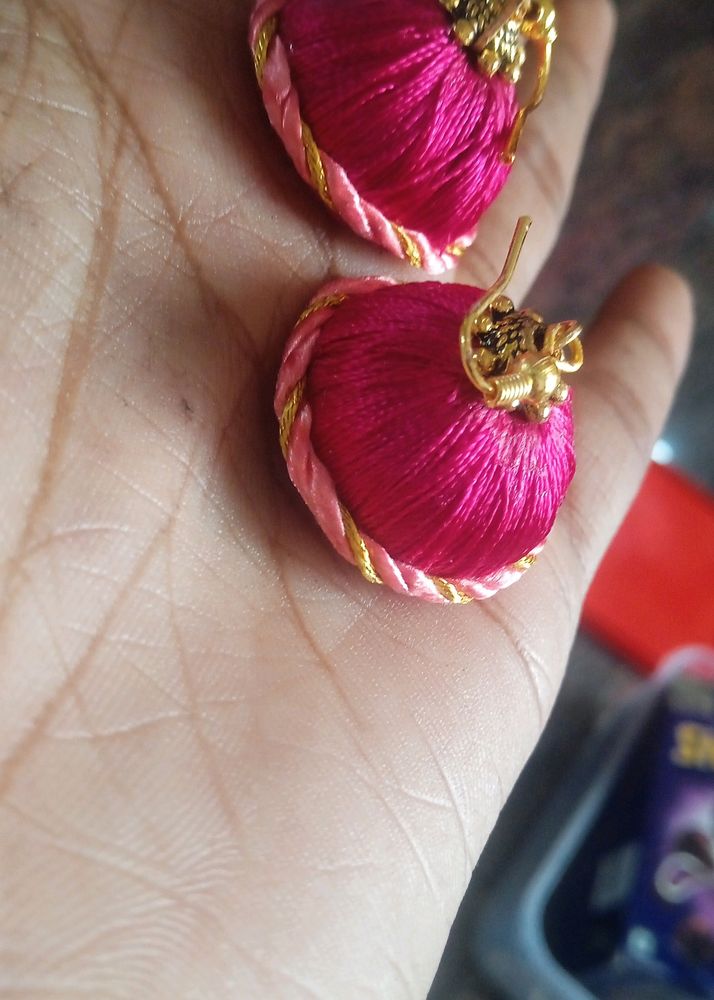 Homemade Silk Thread Earring