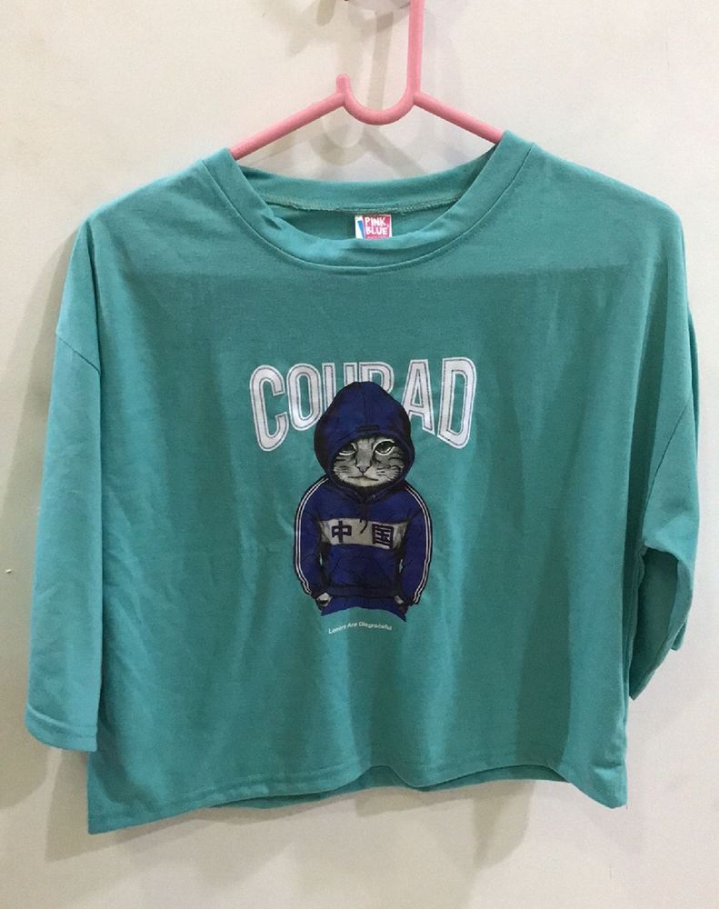 Comrad Cat Turquoise Blue T-shirt