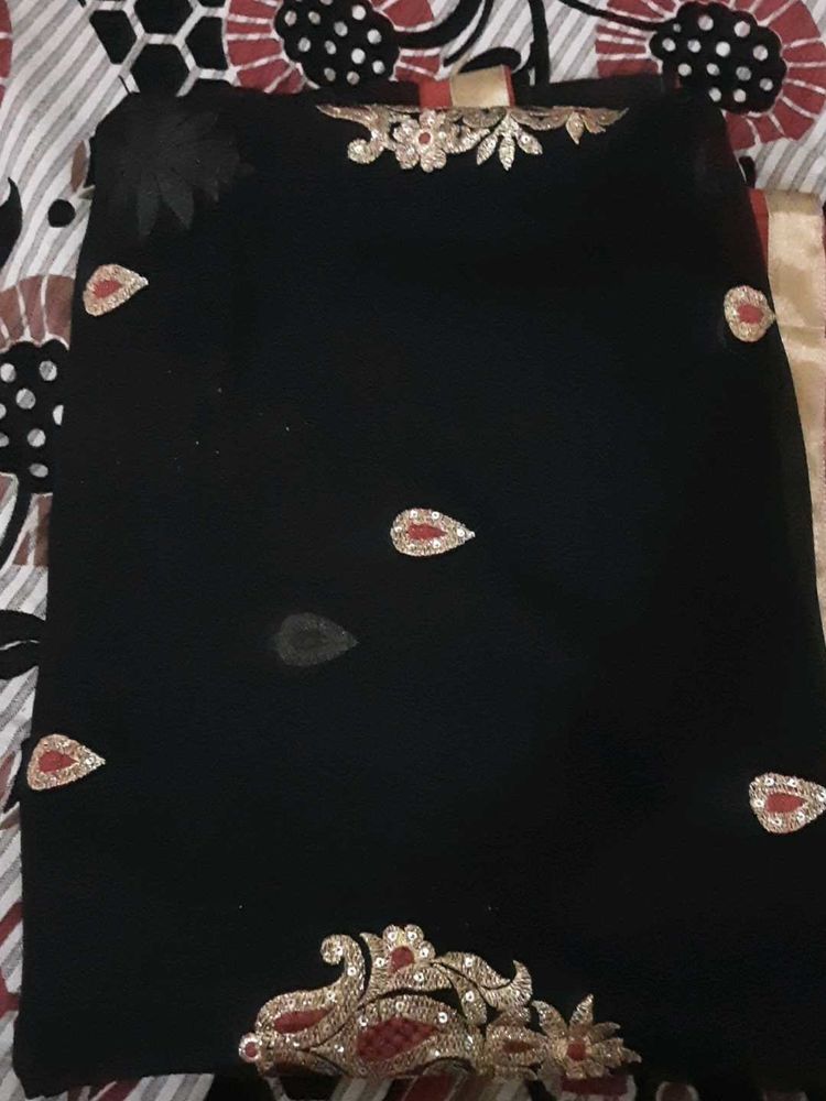 It is A Black Georgette Premium Look