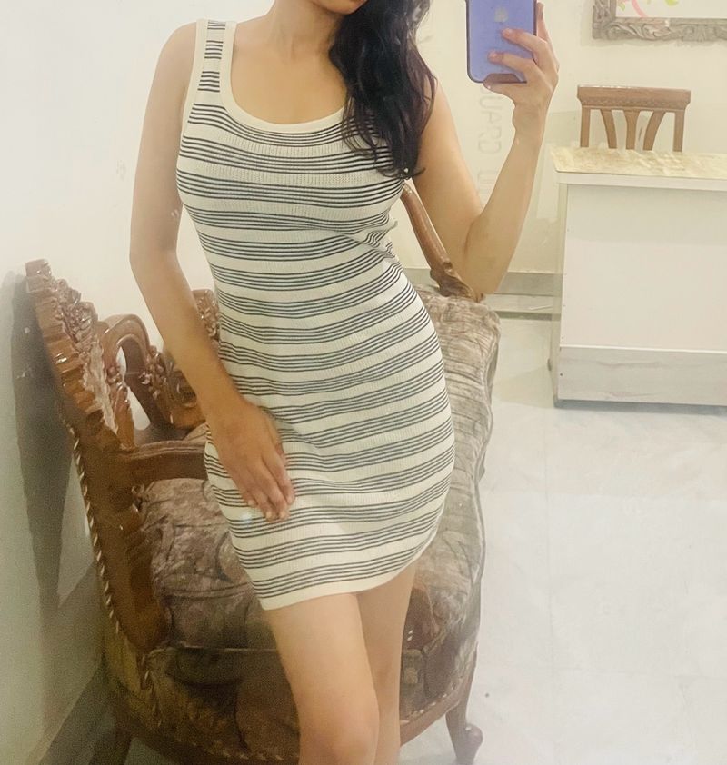 Stripped Bodycon Mini Dress