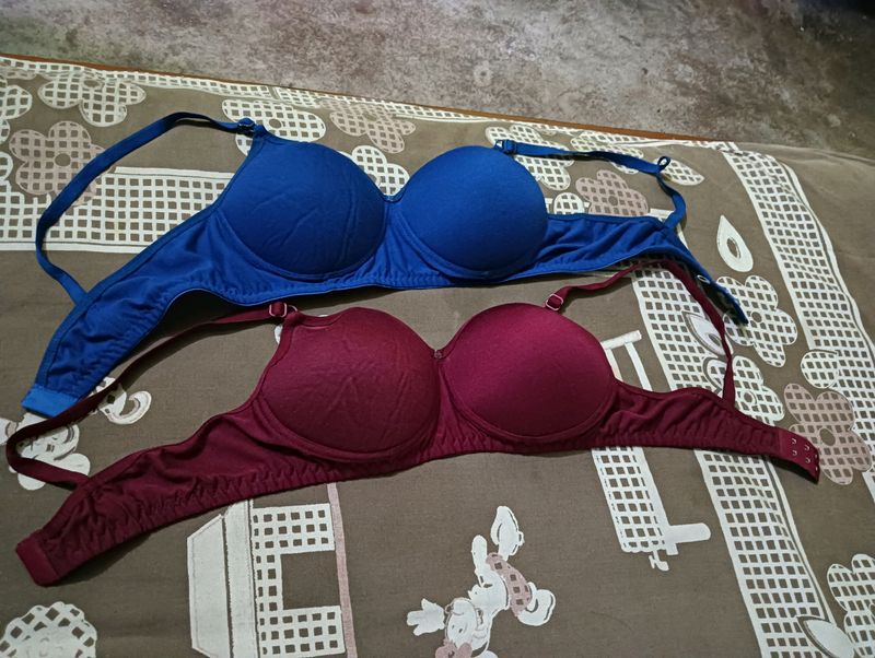 2 Piec Of Padded Bra One Blue And Maroon