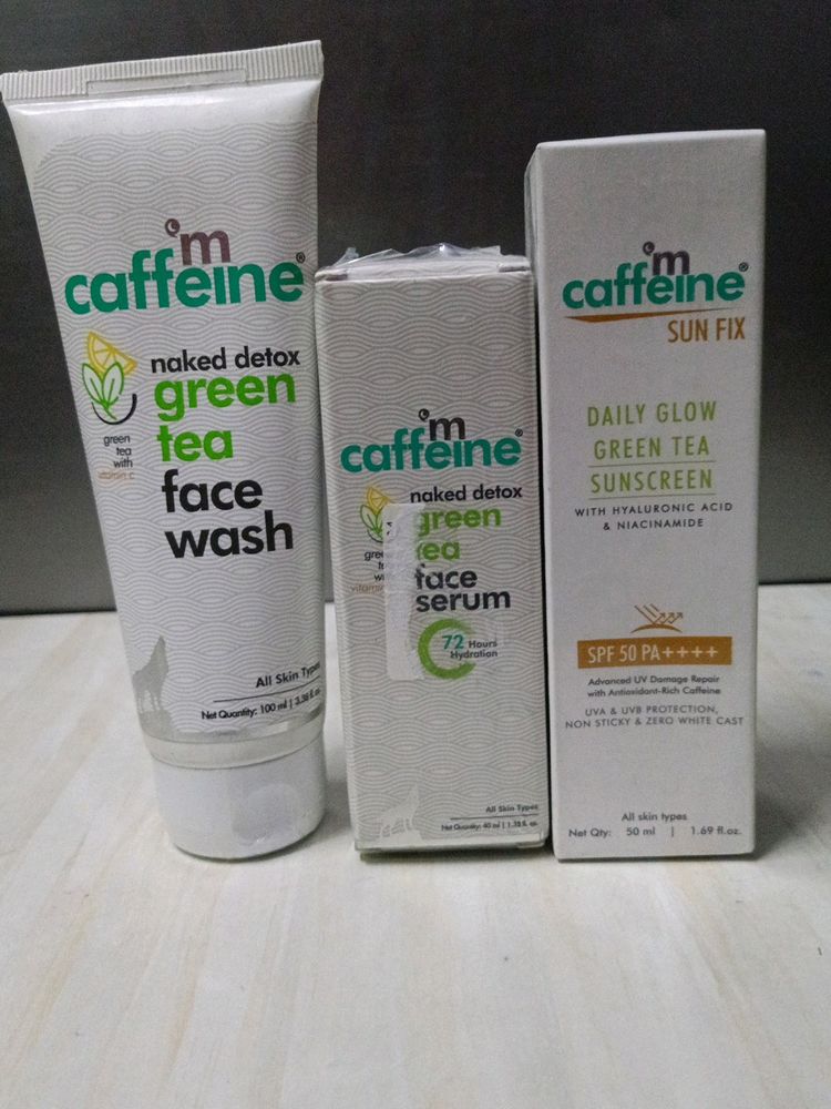 Combo Of Mcaffeine Face Wash, Serum & Sunscreen