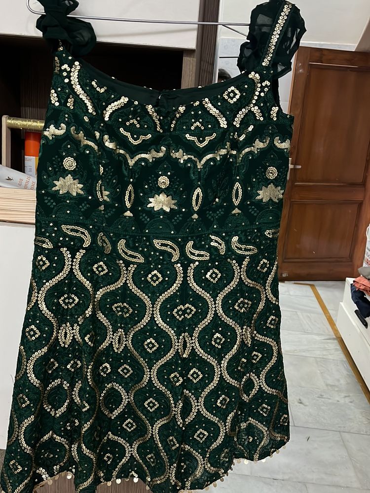 Beautiful Frock Sharara Suit With Dupatta