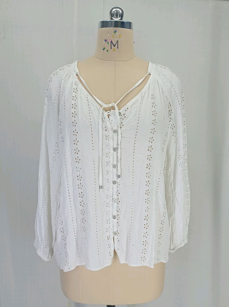 New Rayon Eyelet Top