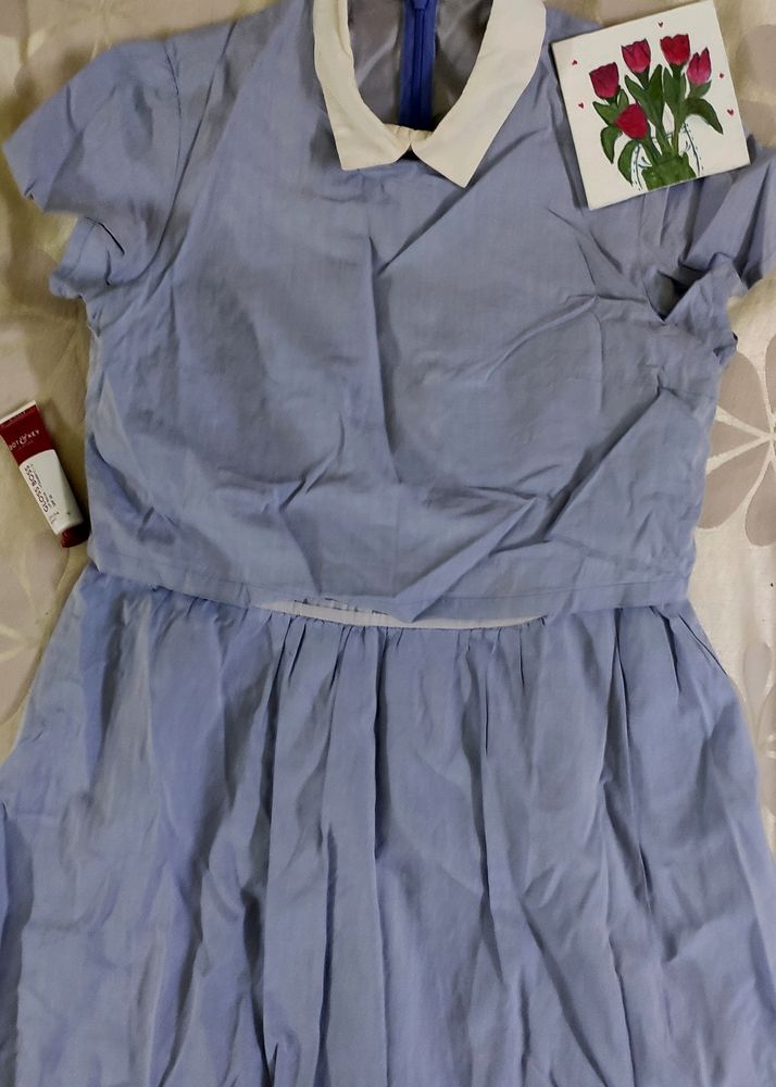 Collared Baby Blue Dress