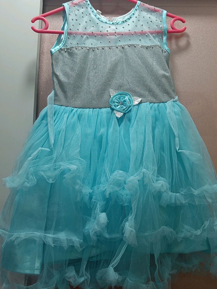 Sky Blue Colour Baby Girl Frock