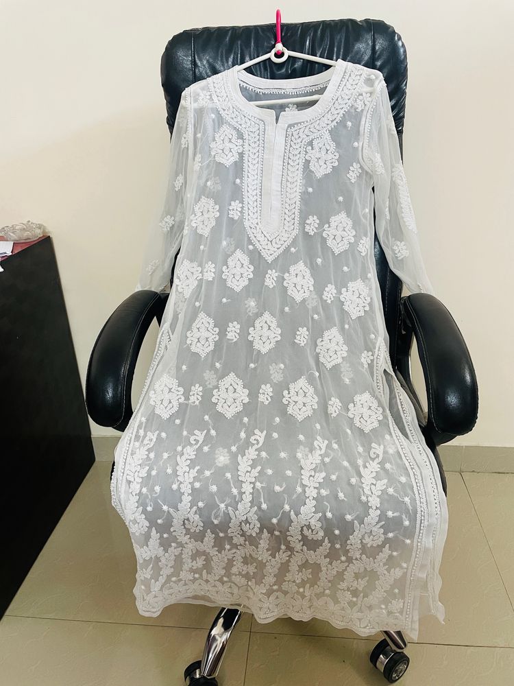 White Chikankari Kurta