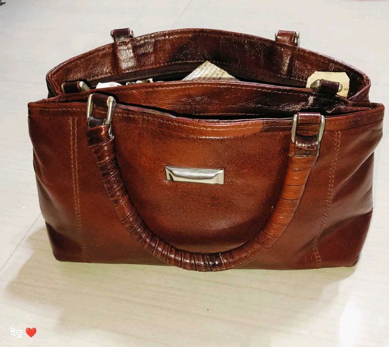 Genuine leather hand bag