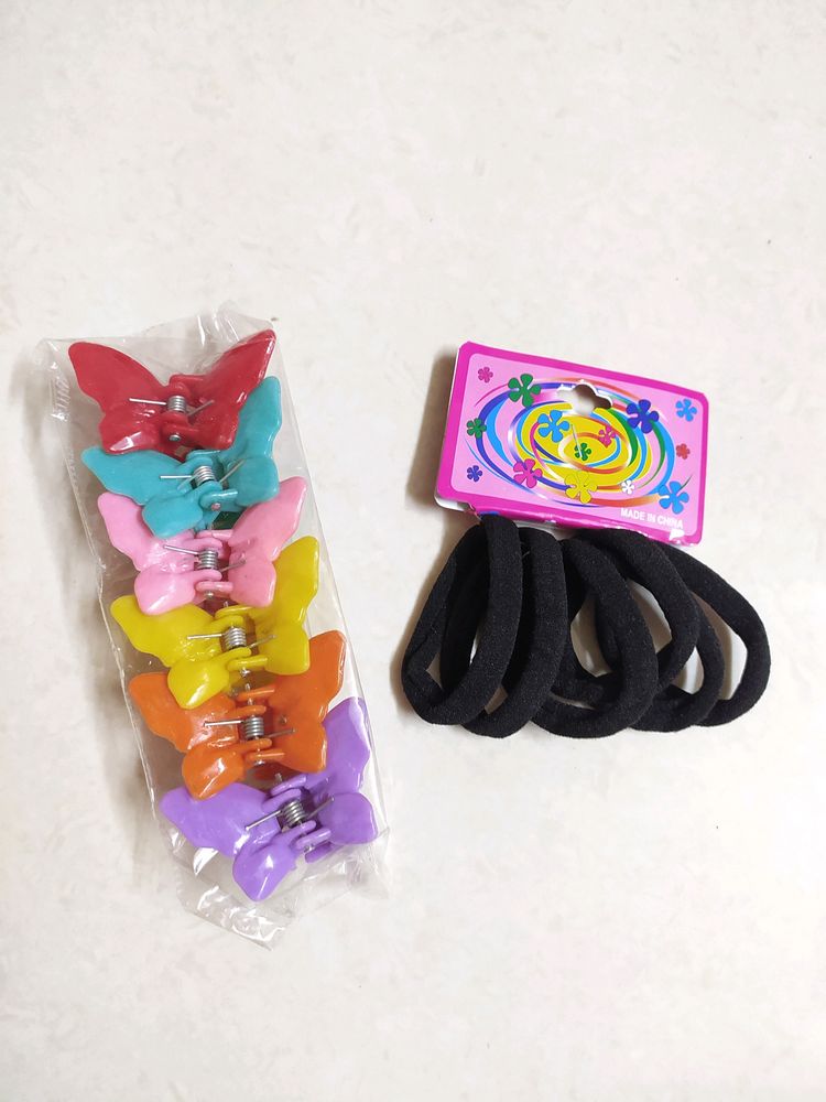 Hair Clips & Rubberband + Free Gift