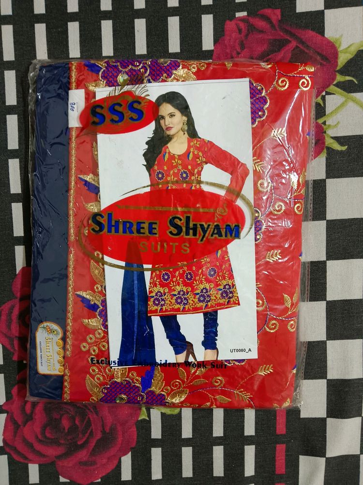 Beautiful Red Blue Combination Fancy Suit