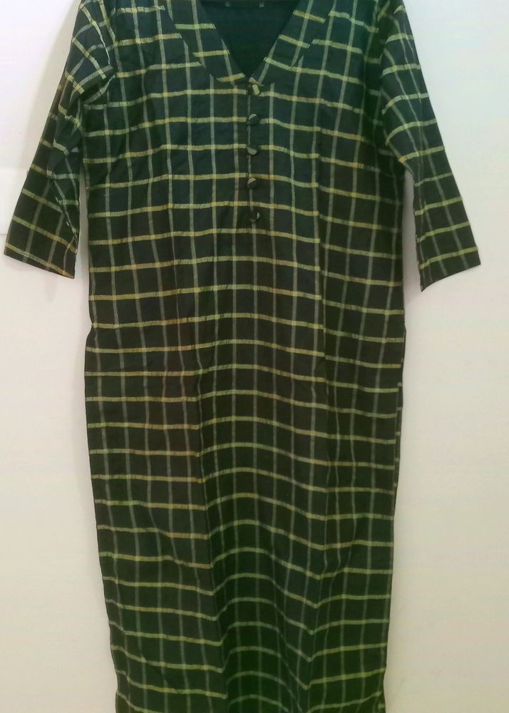 Black Check Pattern Kurti