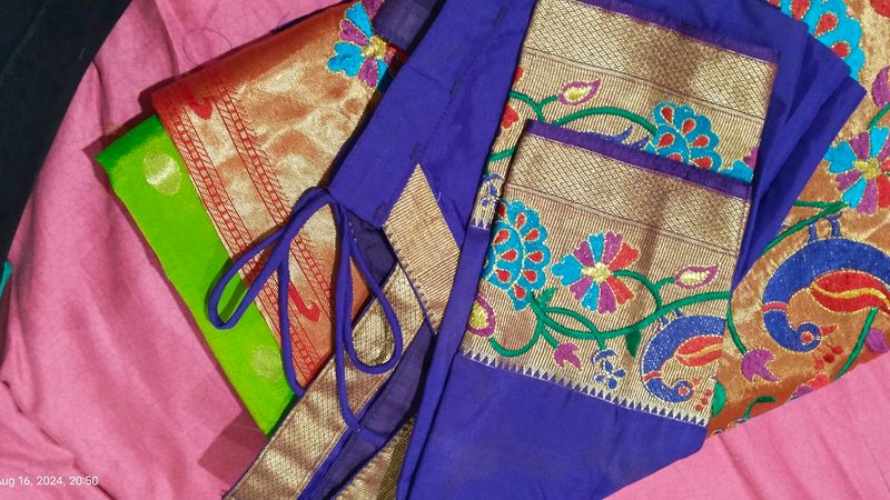 Green Colour Saree With Embroidery