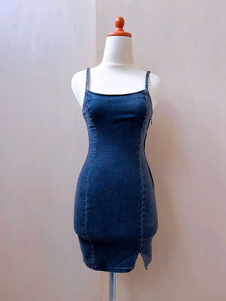 Fitted Denim H&m Dress