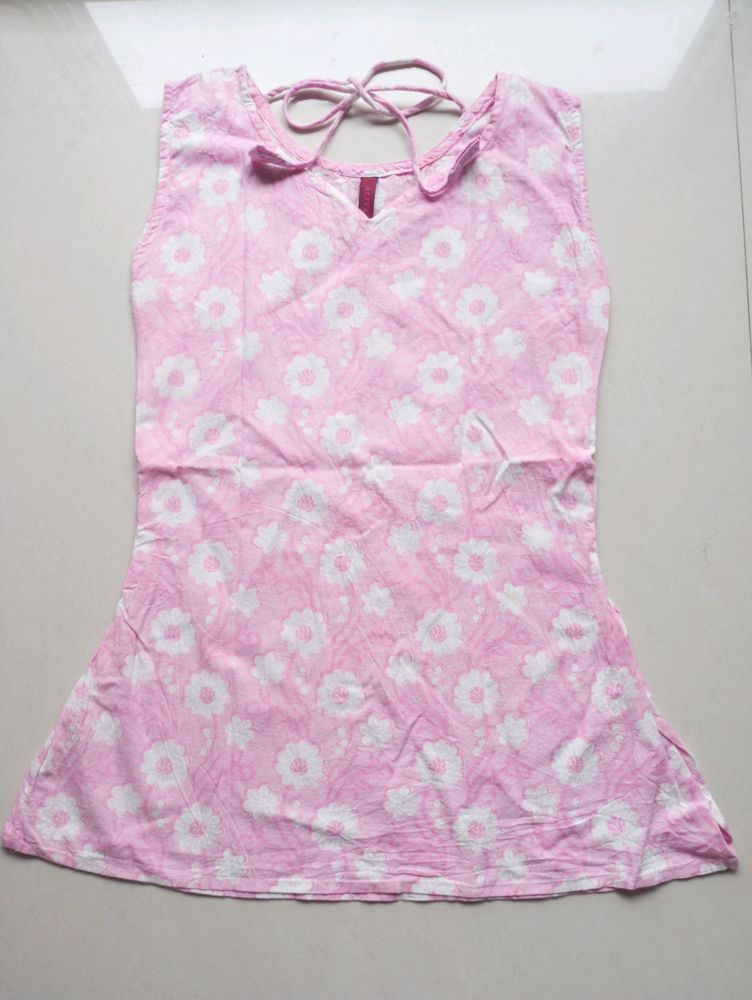 Y2k cute pink short kurti