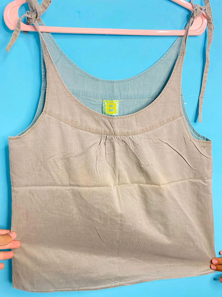 Grey Plain Cami Cotton Top