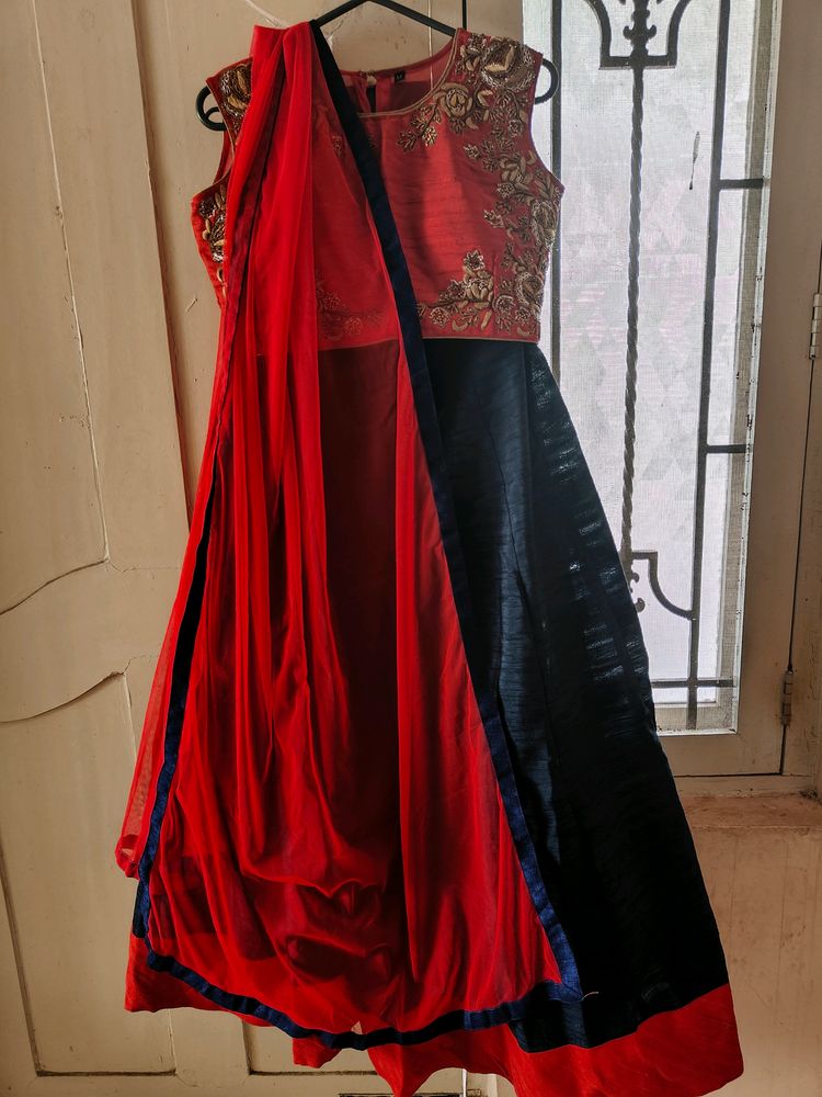 New Lehenga, Blue N Red