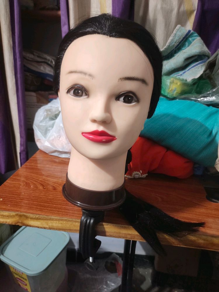 Professional Synthetic Black Long Hair Dummy