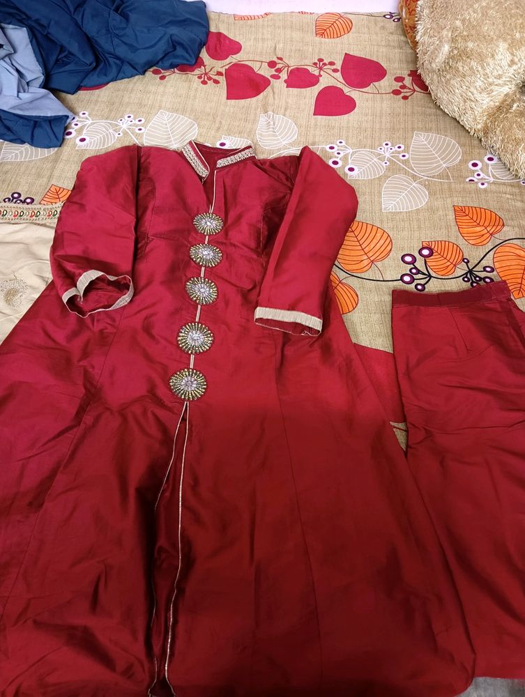 Beautiful  Anarkali Red Suit 🤩