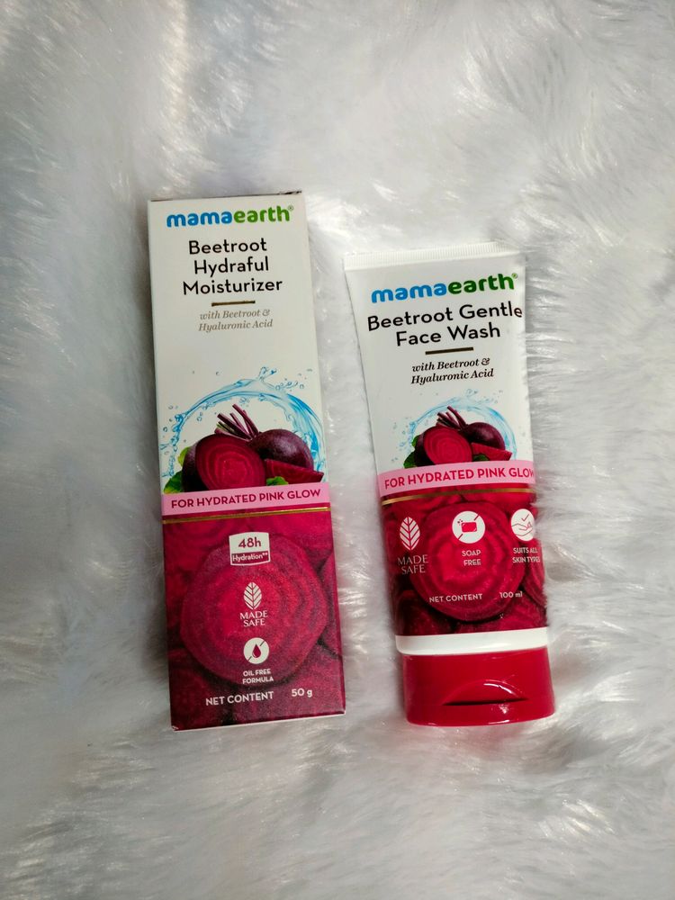 Mama earth Beetroot Face Wash & Moisturizer