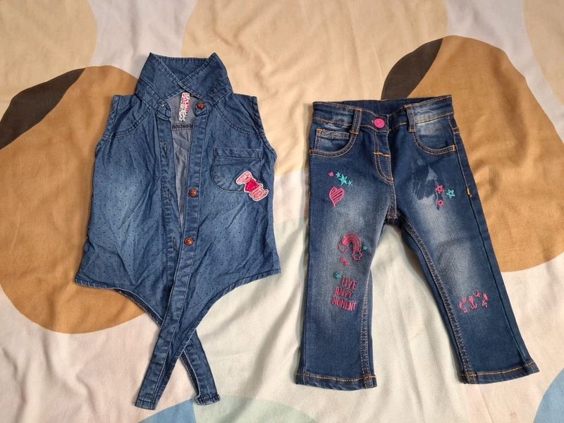 Baby Girls Jeans Top