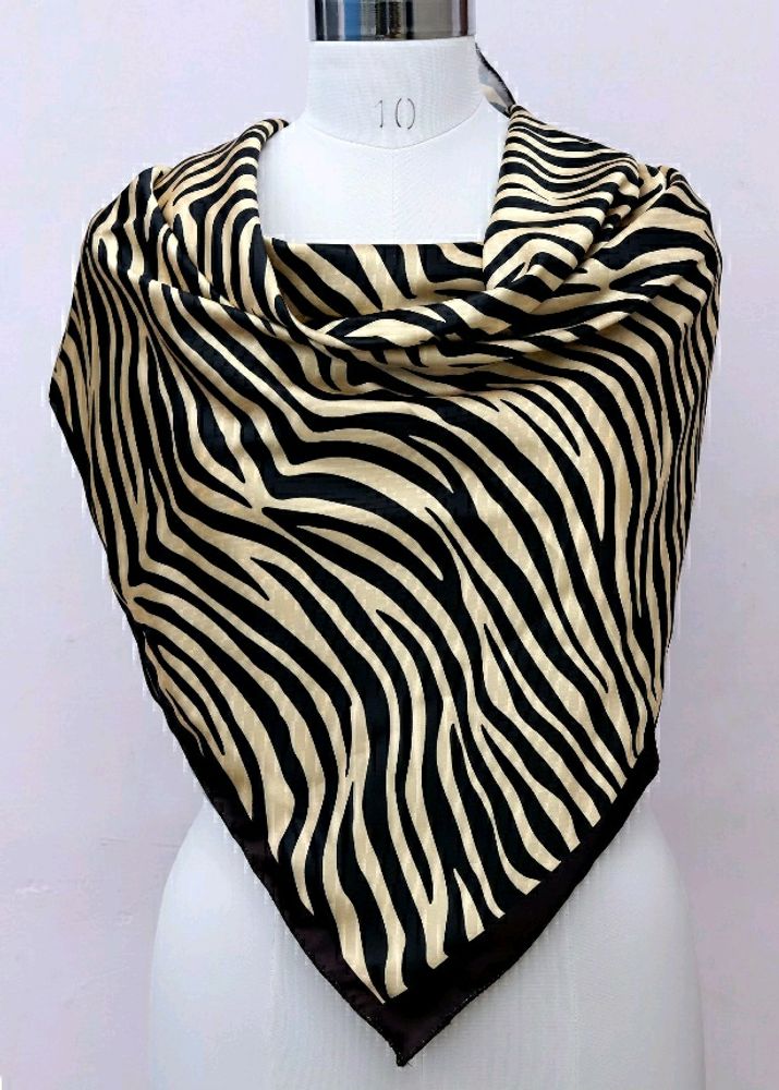 Animal Print Multipurpose Satin Scarf